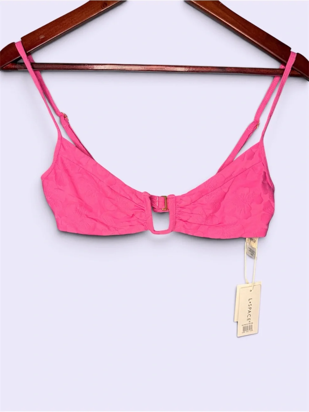 NWT l*space Peyton Bralette Pink Bikini Top in Cosmos | Size Large